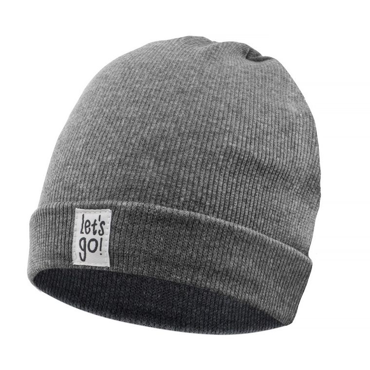 Czapka chłopięca, szara, Pinokio