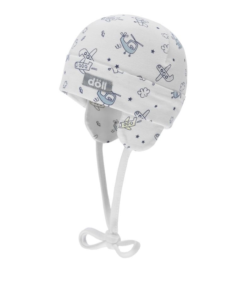 Czapka chłopięca, wiązana, biała, Döll