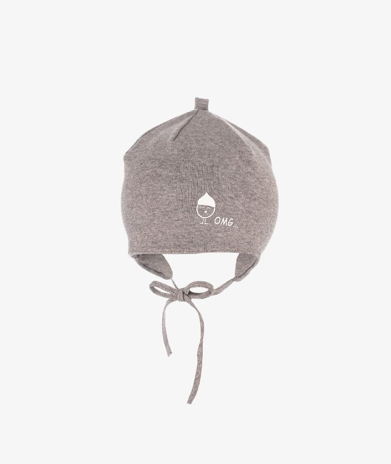 Czapka chłopięca, wiązana, brązowa, Iltom