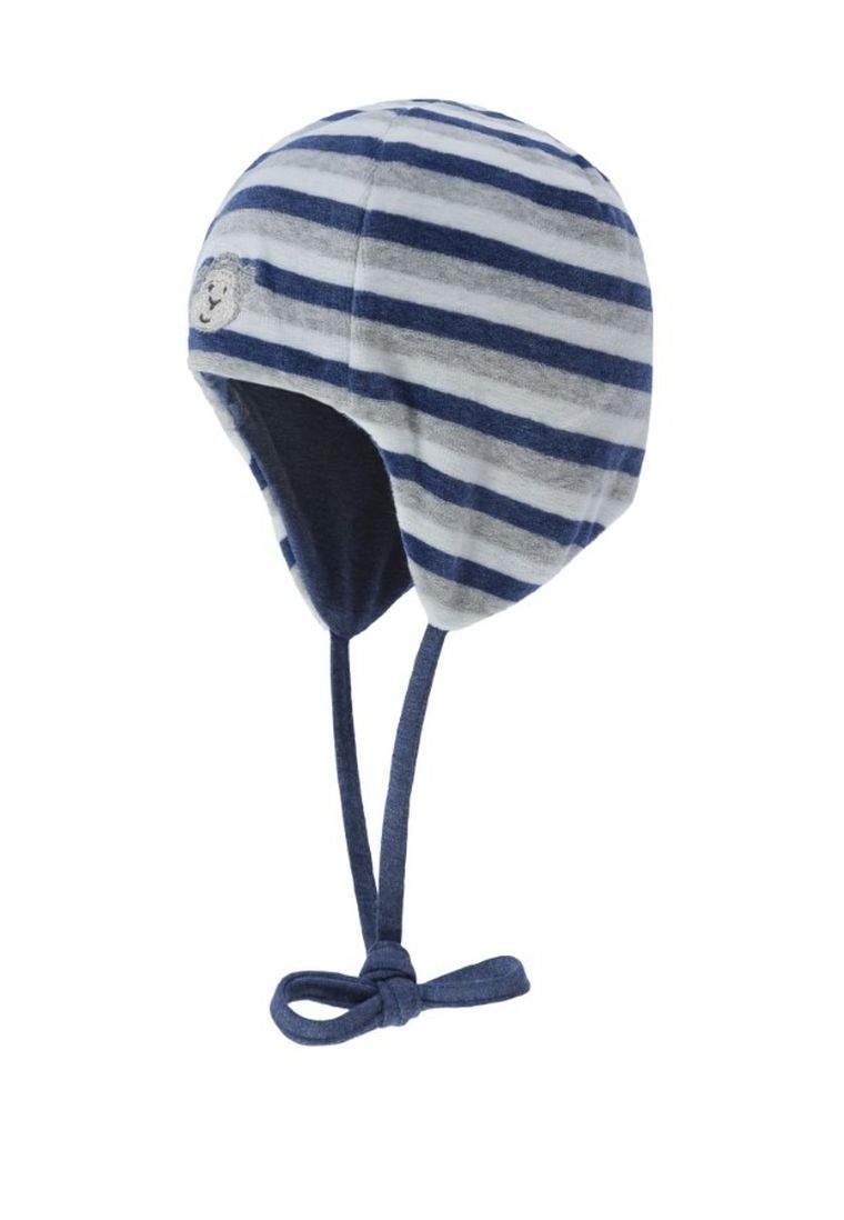 Czapka chłopięca, wiązana, ciemnoniebieska, Bellybutton