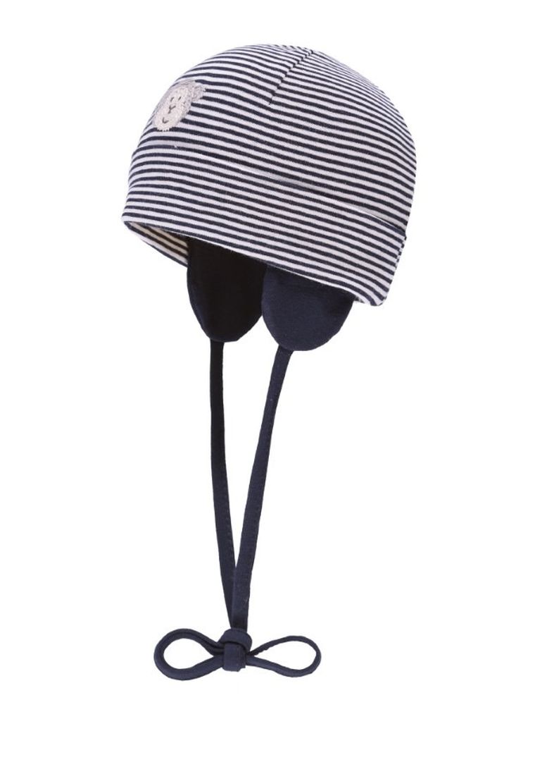 Czapka chłopięca, wiązana, granatowa, Bellybutton