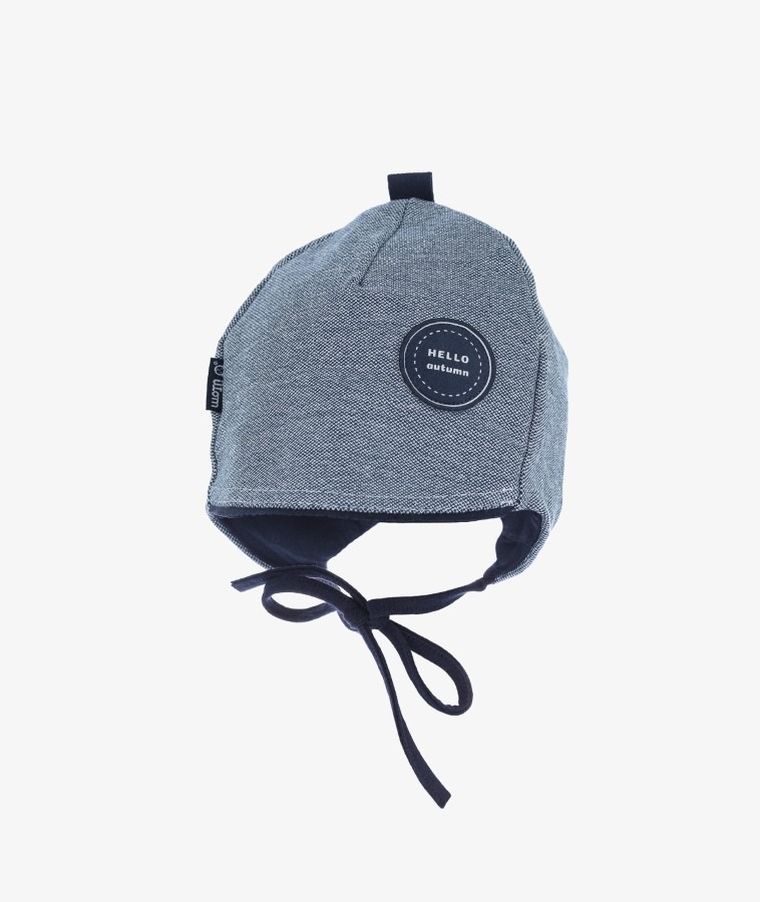 Czapka chłopięca, wiązana, granatowa, Iltom