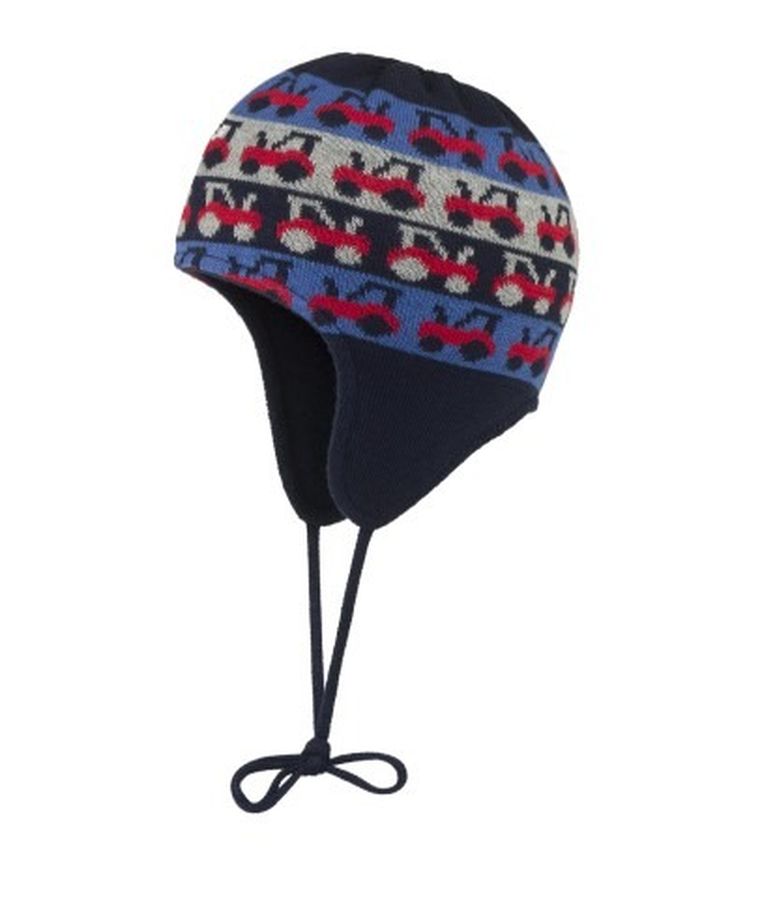 Czapka chłopięca, wiązana, mix, traktory, Döll