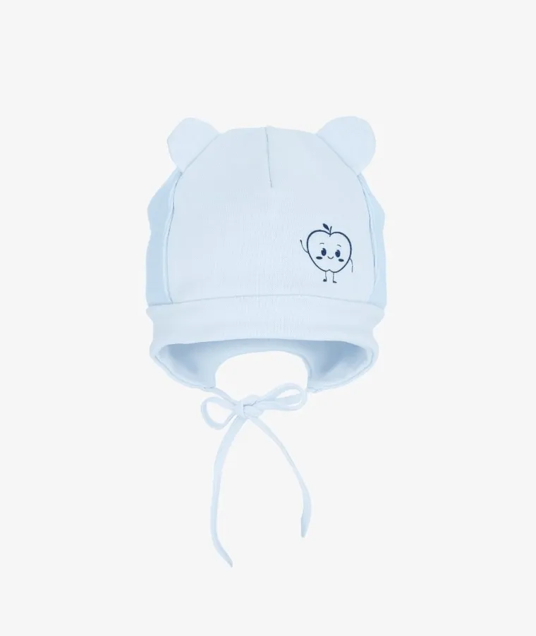 Czapka chłopięca, wiązana, niebieska, Iltom