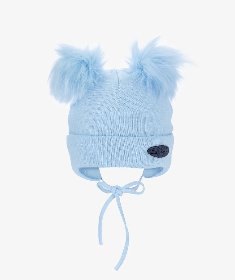 Czapka chłopięca, wiązana niebieska, Iltom
