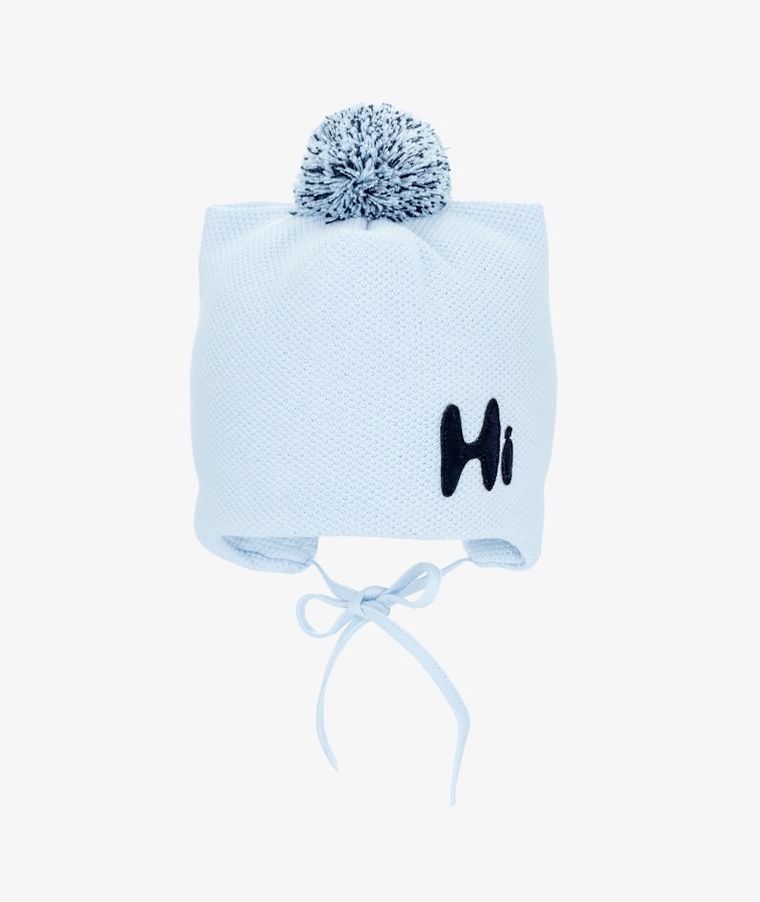 Czapka chłopięca, wiązana niebieska, Iltom