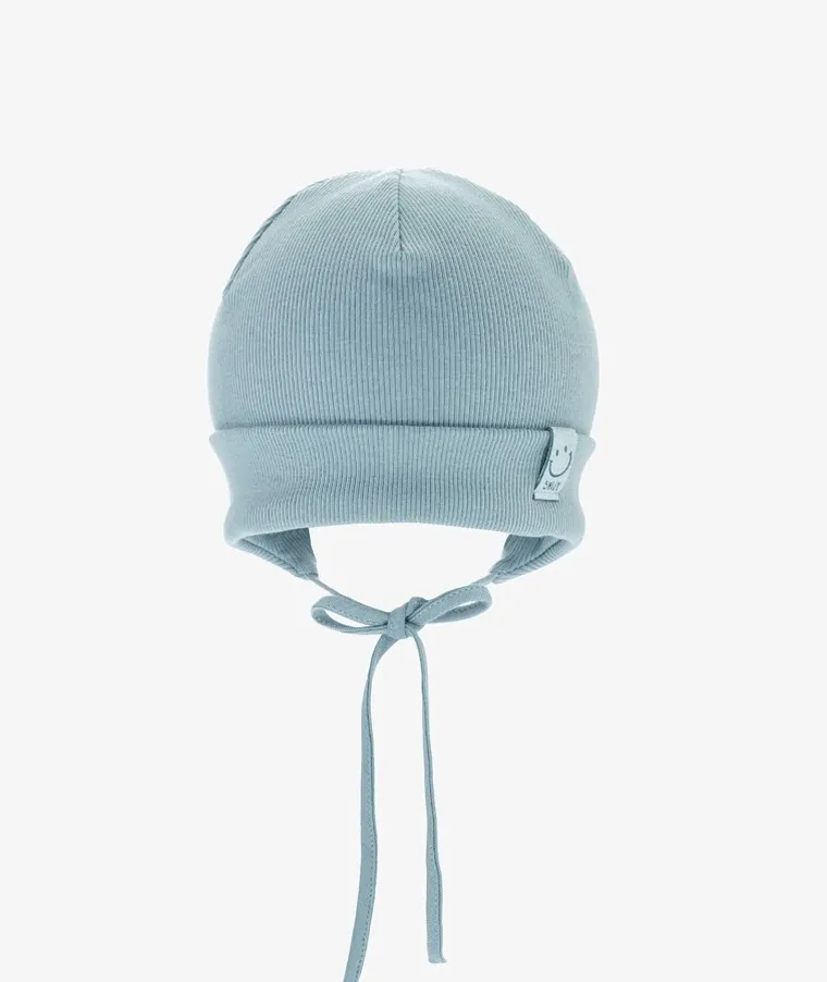 Czapka chłopięca, wiązana, niebieska, Iltom