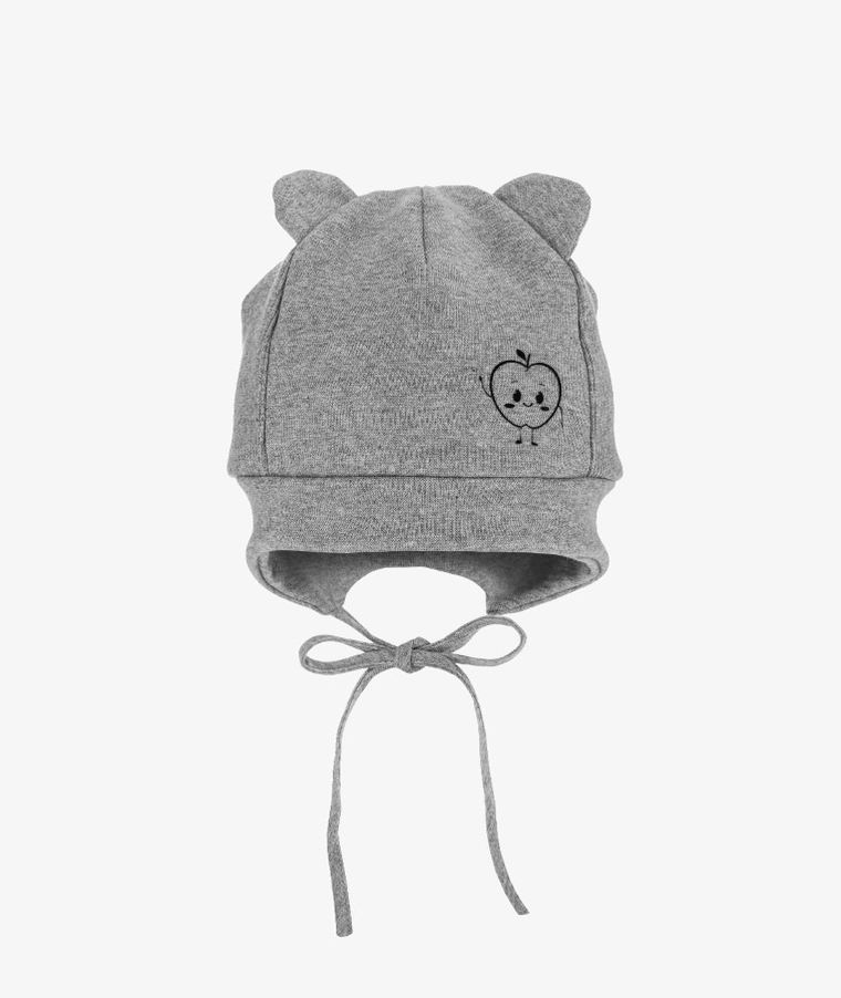 Czapka chłopięca, wiązana, szara, Iltom