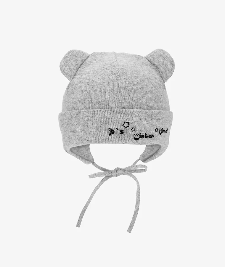 Czapka chłopięca, wiązana szara, Iltom