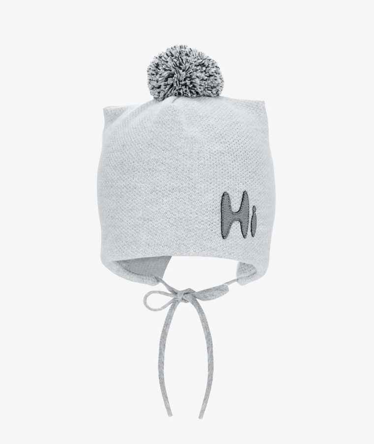 Czapka chłopięca, wiązana szara, Iltom