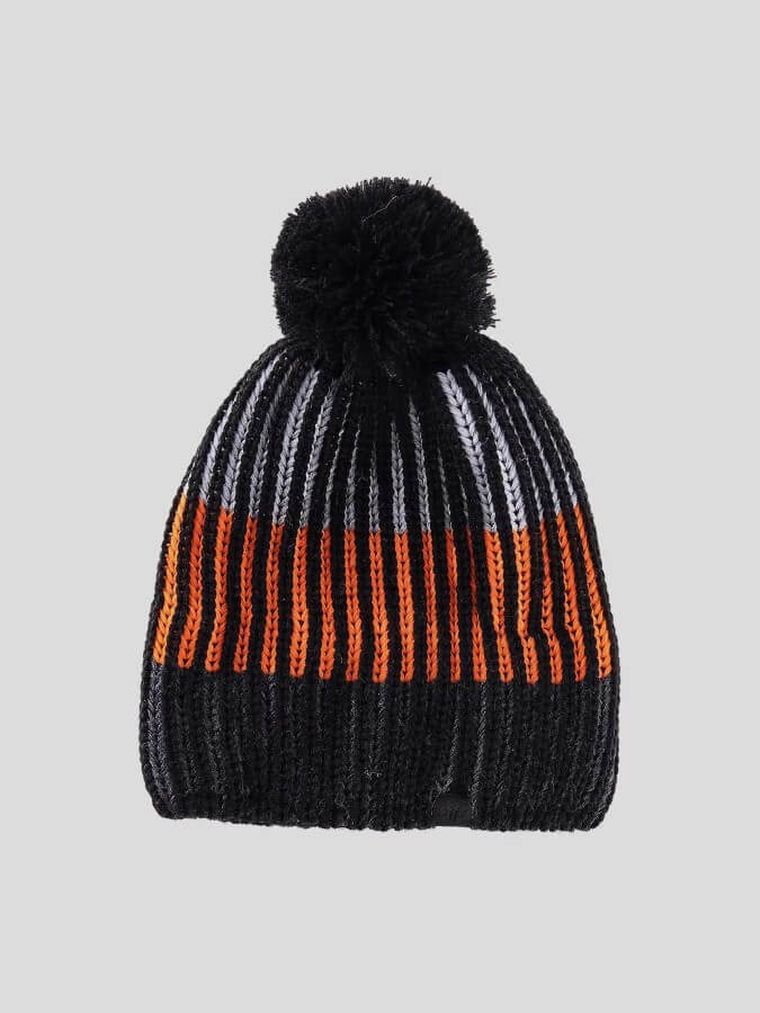 Czapka chłopięca z pomponem, pomarańczowa, 4F