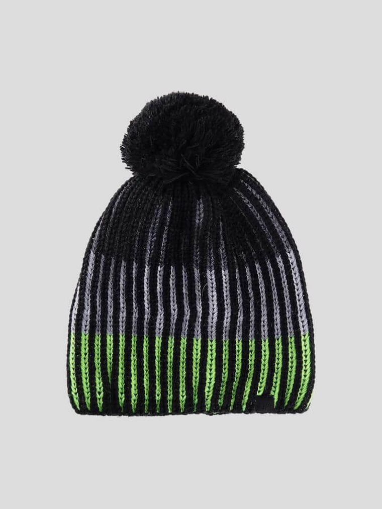 Czapka chłopięca z pomponem, zielona, 4F