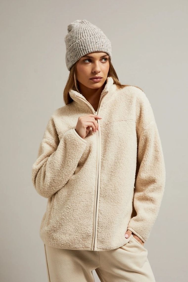 Czapka damska, beżowa, Moodo