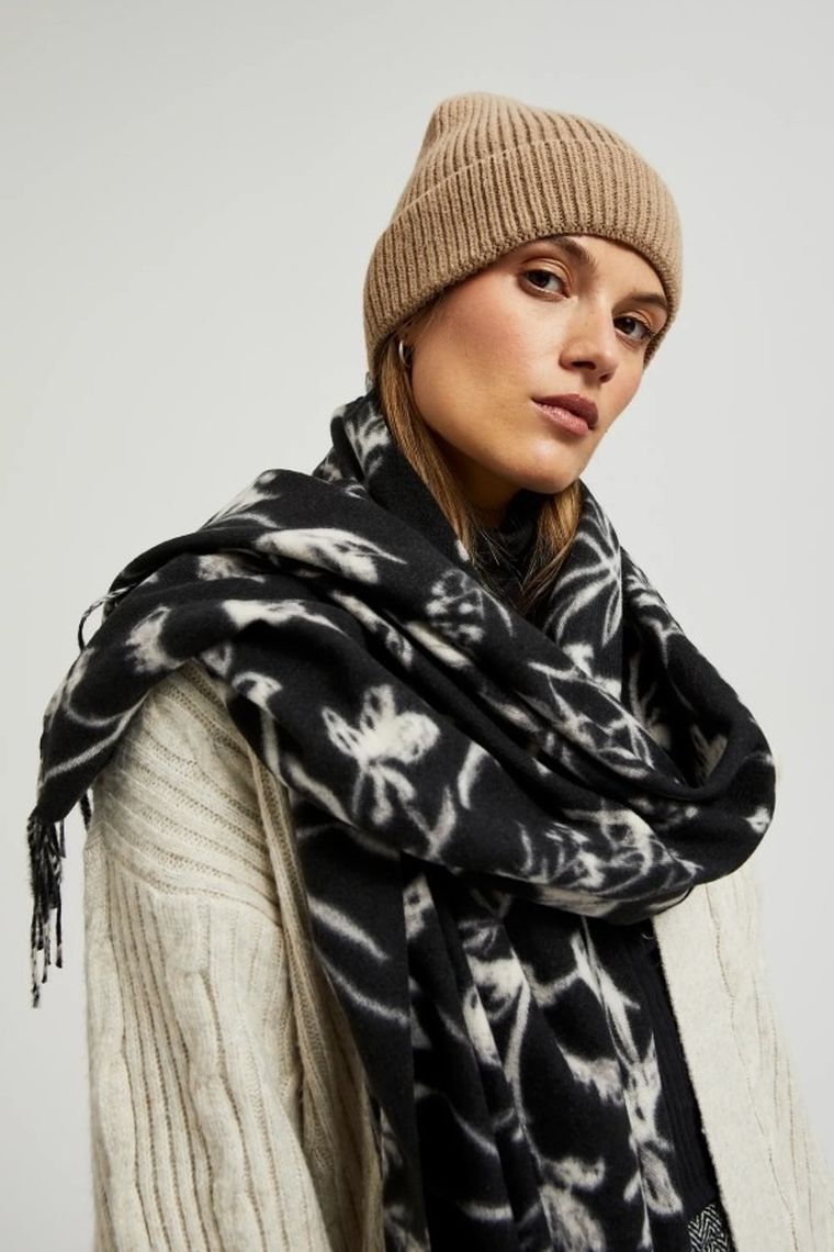 Czapka damska, beżowa, Moodo