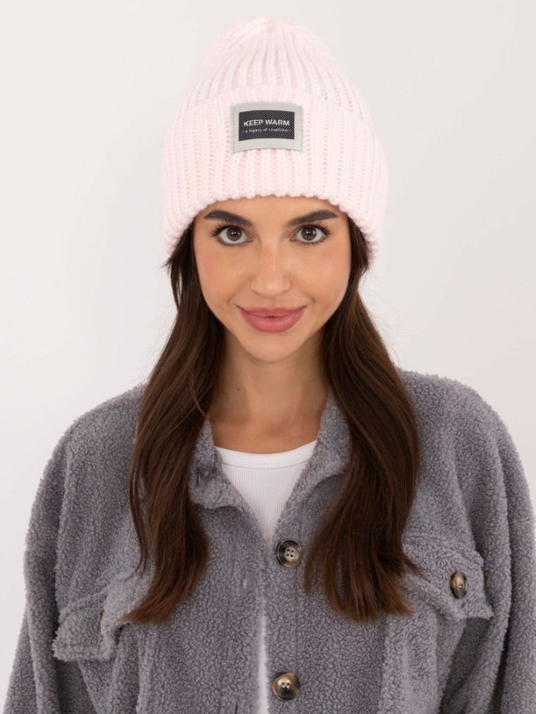 Czapka damska, różowa, Rue Paris