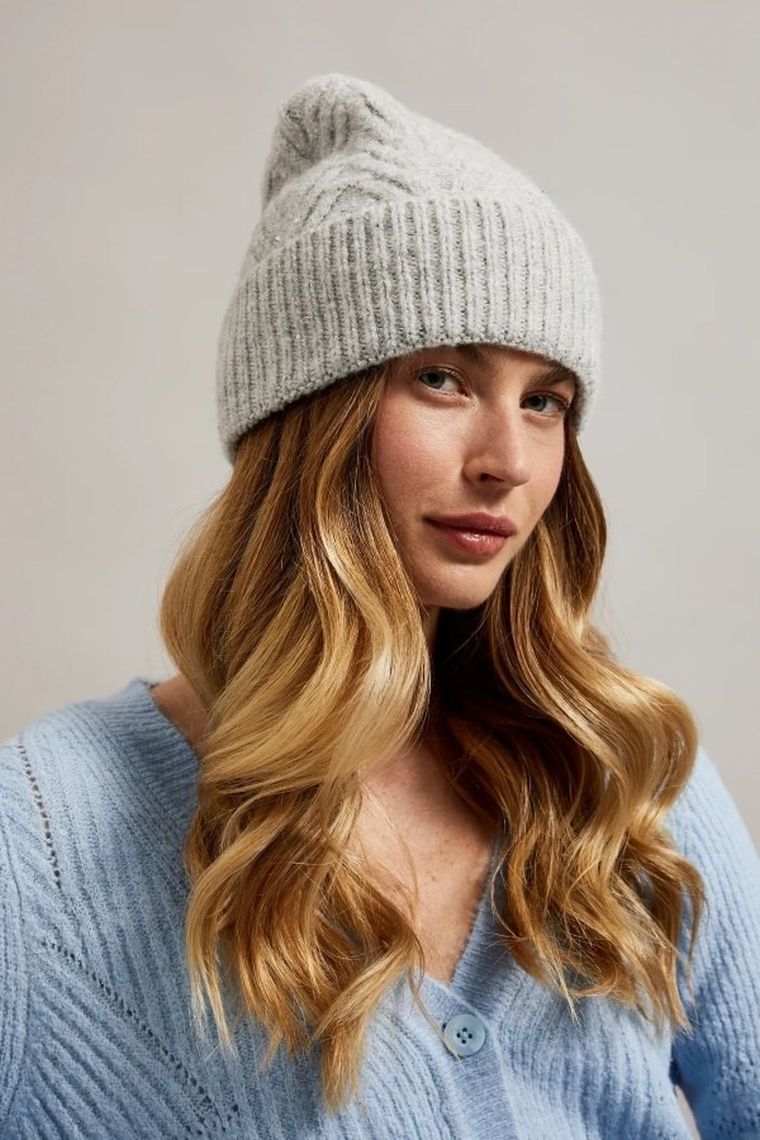 Czapka damska, szara, Moodo