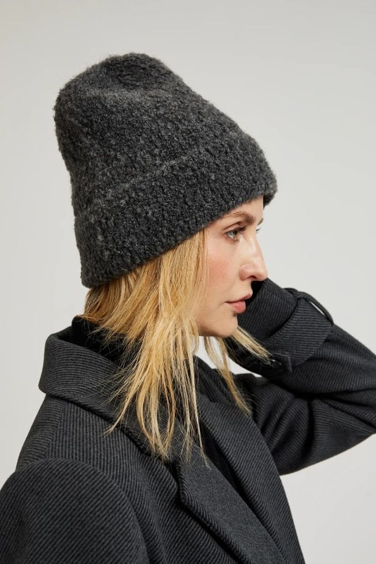 Czapka damska, szara, Moodo