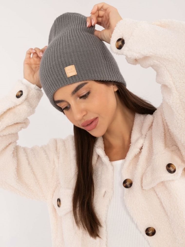 Czapka damska, szara, Rue Paris