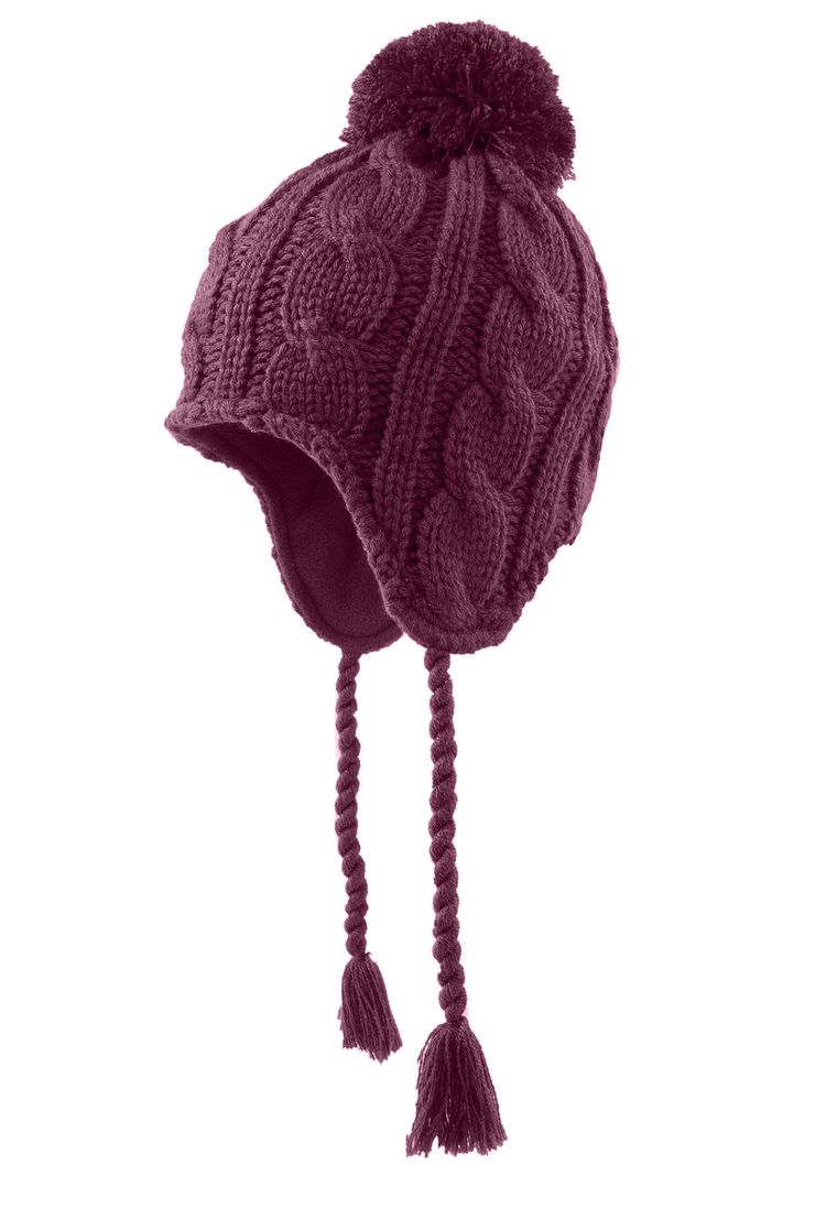 Czapka dziecięca, bordowa, pompon, Döll