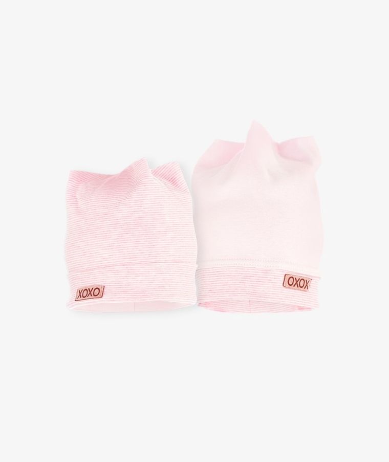 Czapka dziecięca, dwustronna, jasnoróżowa, Iltom