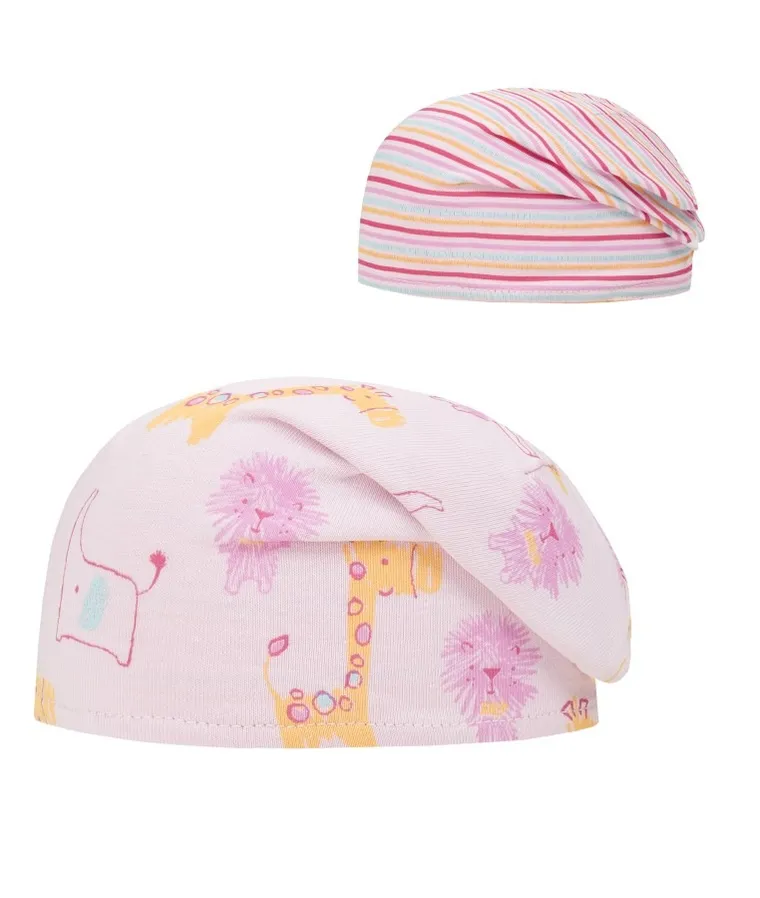 Czapka dziecięca, dwustronna, różowa, Döll