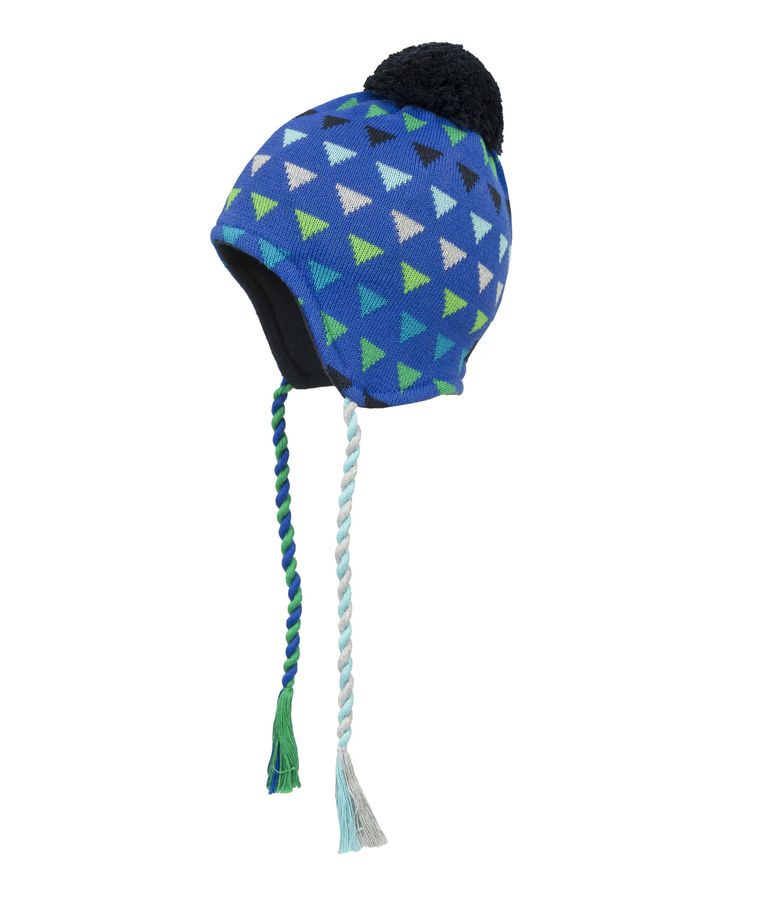 Czapka dziecięca, niebieska, trójkąty, Döll