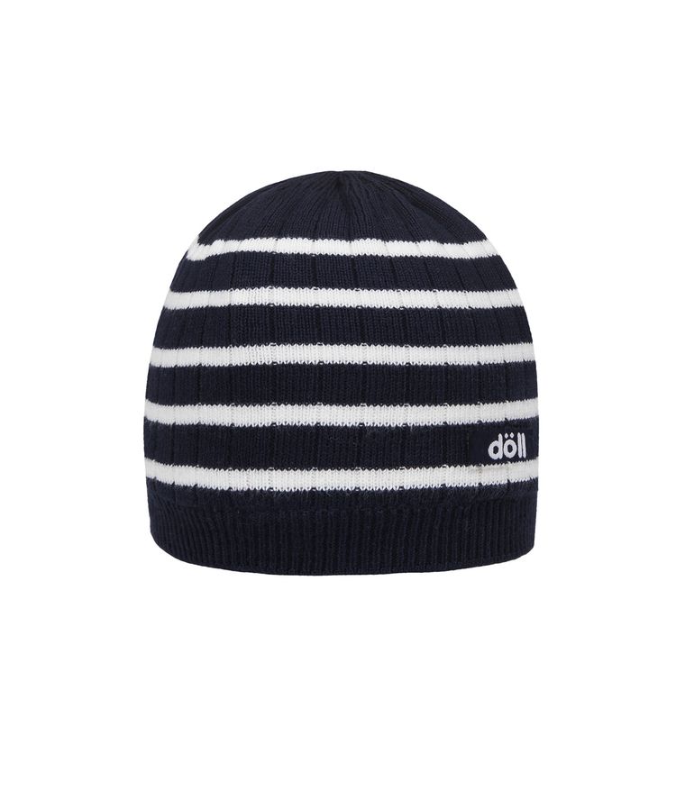 Czapka dziecięca, niebiesko-biała, paski, Döll