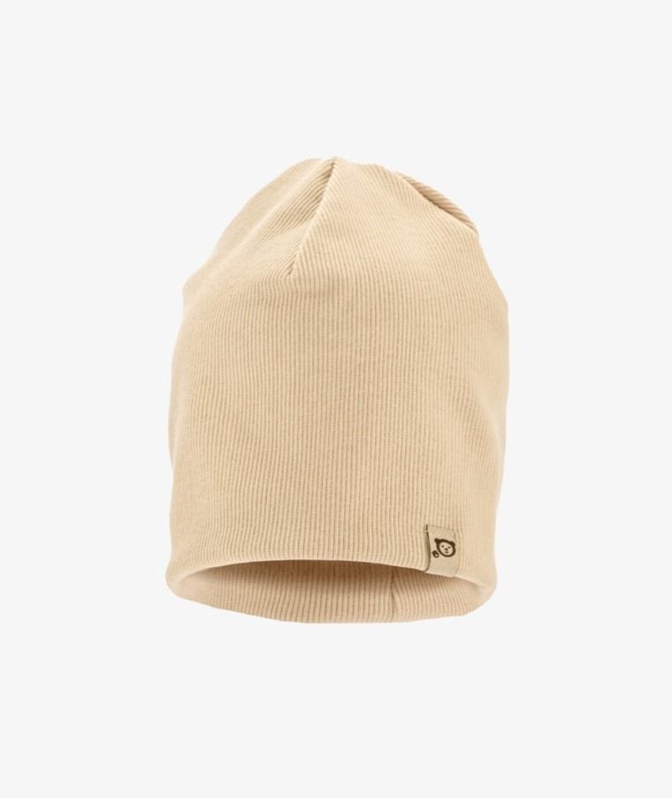 Czapka dziecięca, prążkowana, beżowa, Iltom