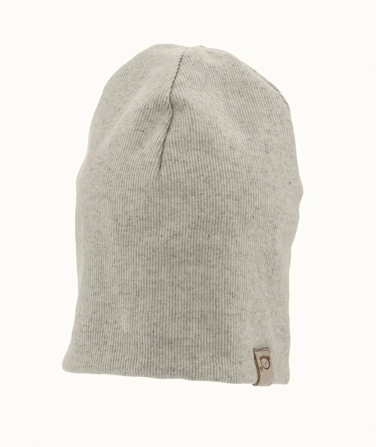 Czapka dziecięca, prążkowana, beżowa, Iltom