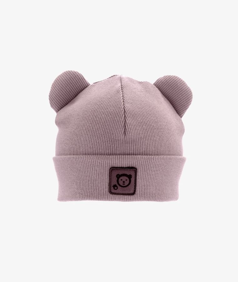 Czapka dziecięca, prążkowana, fioletowa, Iltom