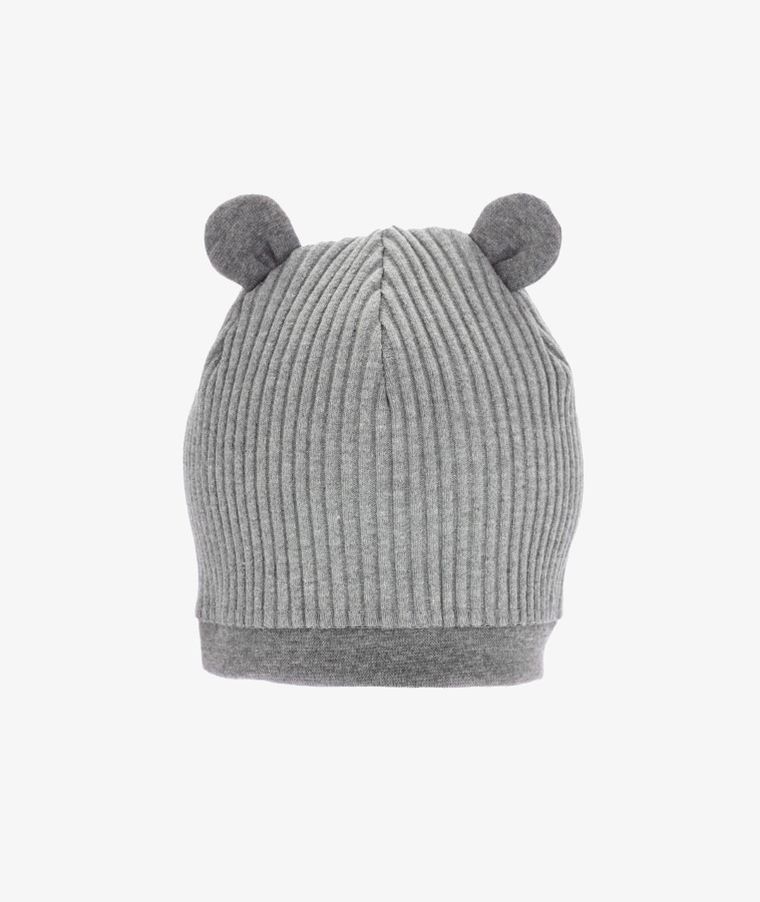 Czapka dziecięca, prążkowana, szara, Iltom