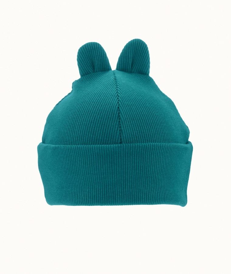 Czapka dziecięca, prążkowana, zielona, Iltom