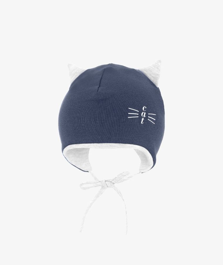Czapka dziecięca, wiązana, granatowa, Iltom