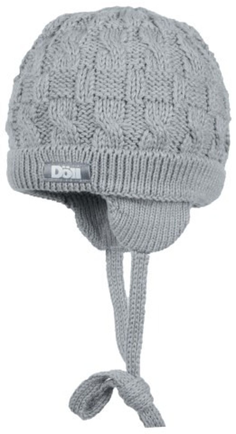 Czapka dziecięca, wiązana, szara, Döll