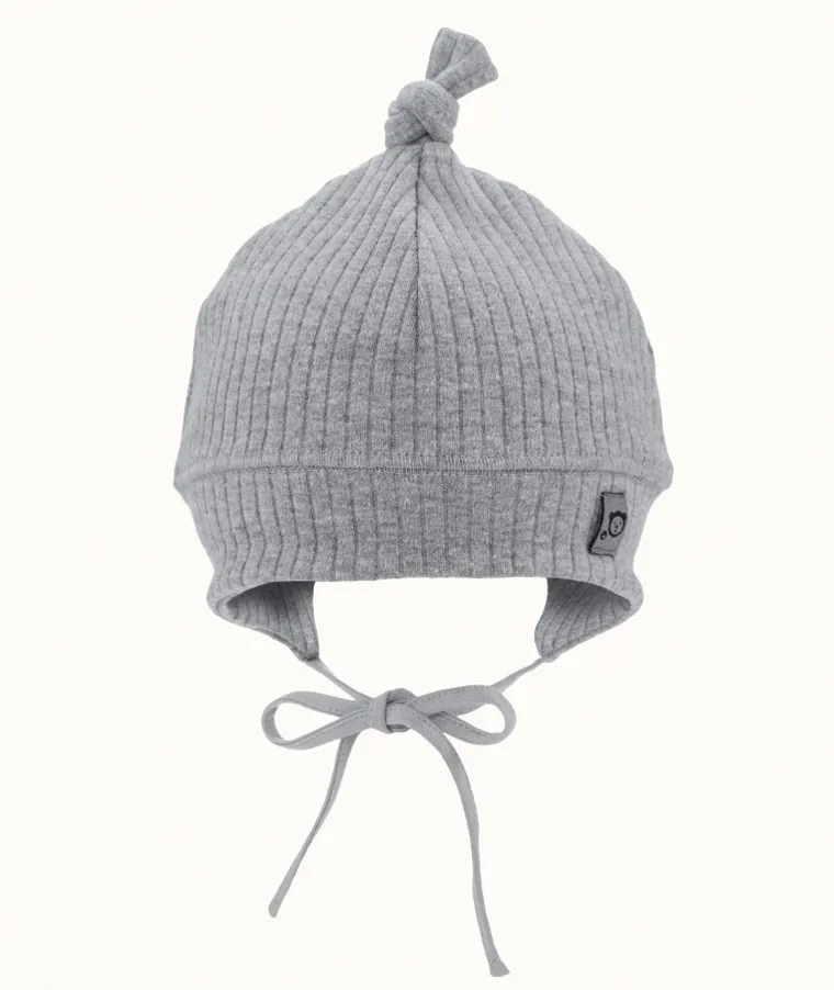 Czapka dziecięca, wiązana, szara, Iltom