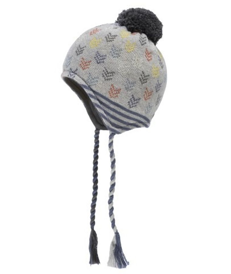 Czapka dziecięca, wiązana, szara, wzorki, Döll