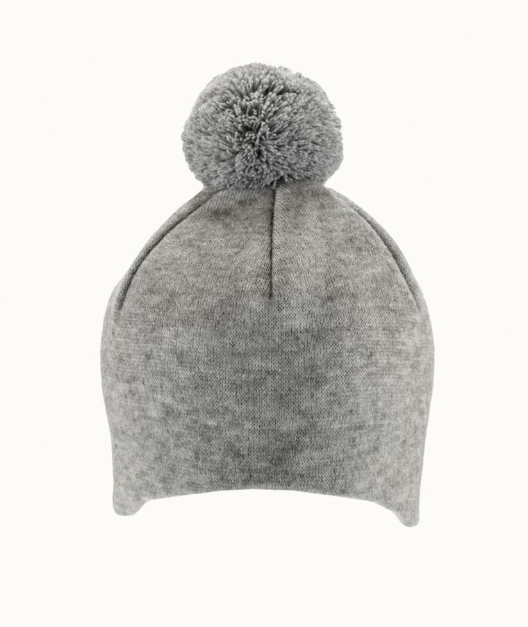 Czapka dziecięca z pomponem, szara, Iltom