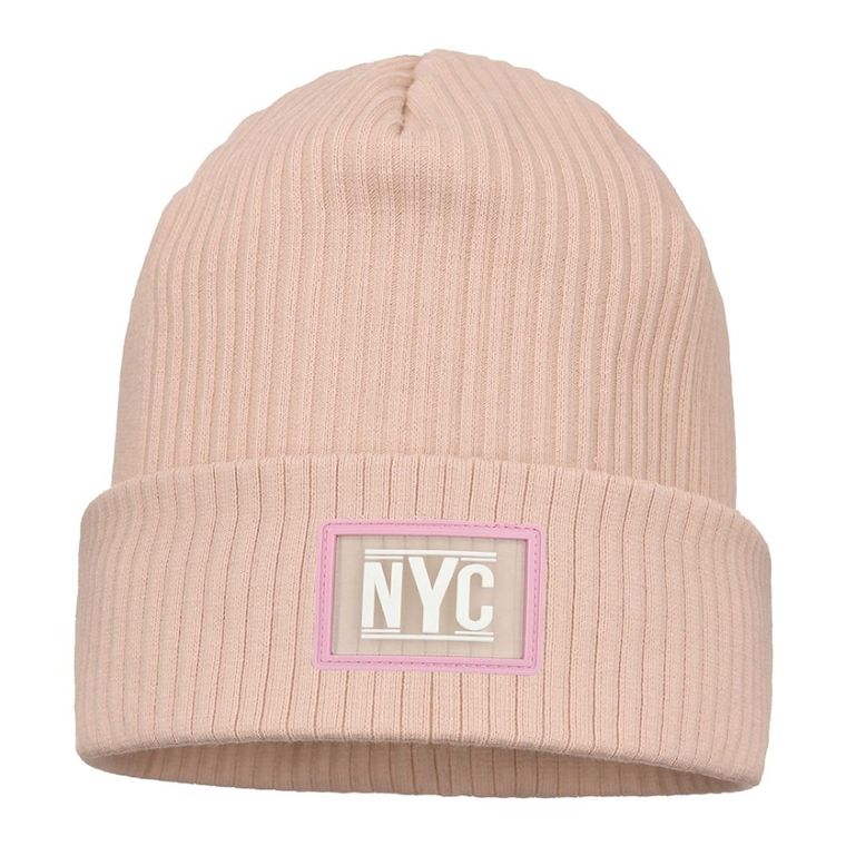 Czapka dziewczęca, beżowa, Ambra