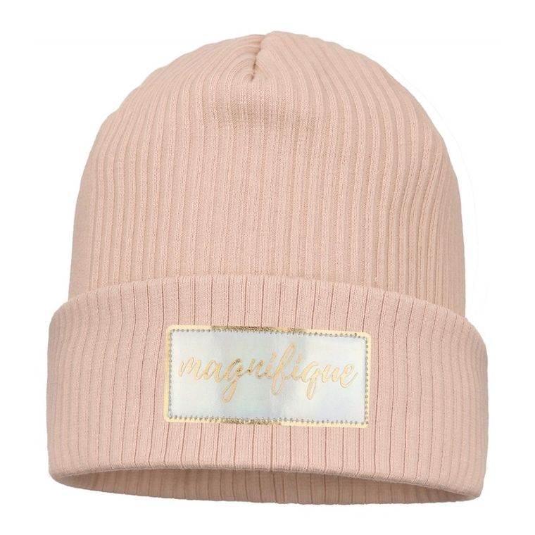 Czapka dziewczęca, beżowa, Ambra