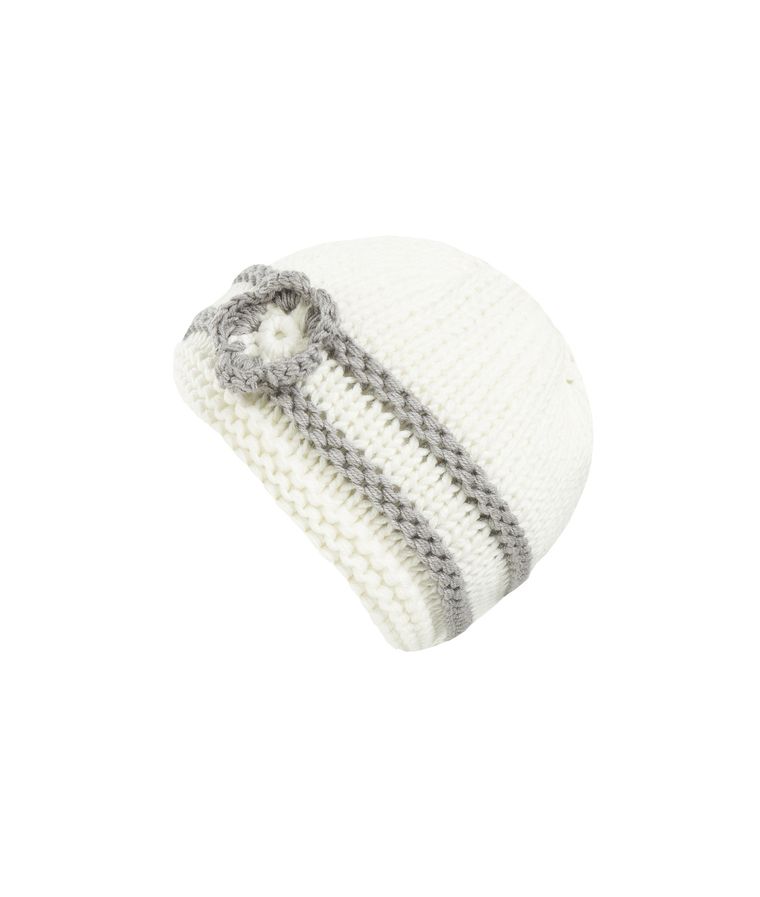 Czapka dziewczęca, biała, kwiatek, Döll