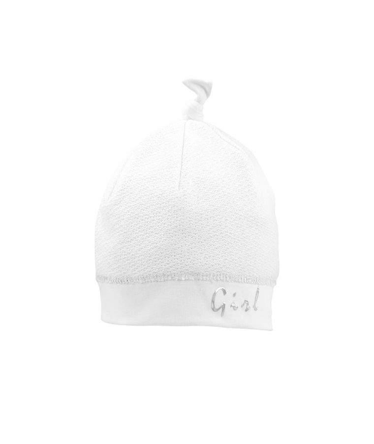 Czapka dziewczęca, biała, smerfetka, Iltom