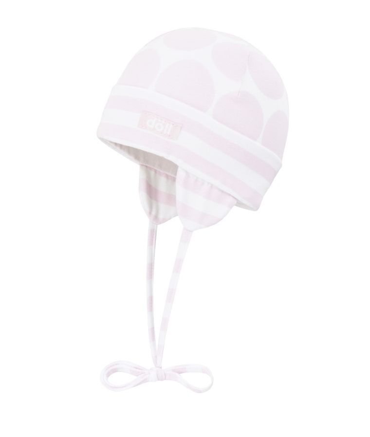 Czapka dziewczęca, biało-różowa, Döll