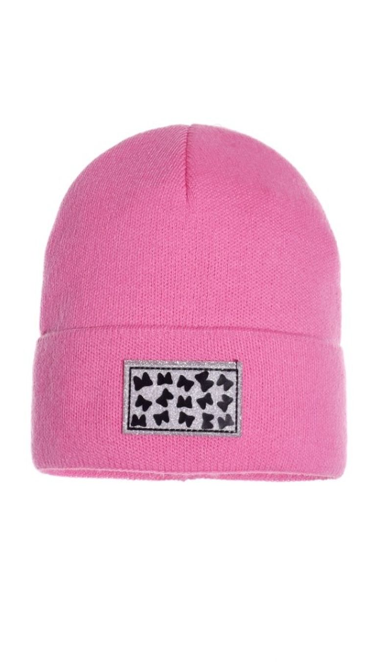 Czapka dziewczęca, ciemnoróżowa, Ambra