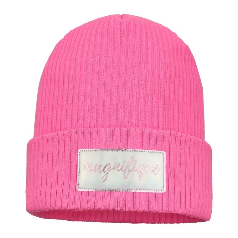 Czapka dziewczęca, ciemnoróżowa, Ambra