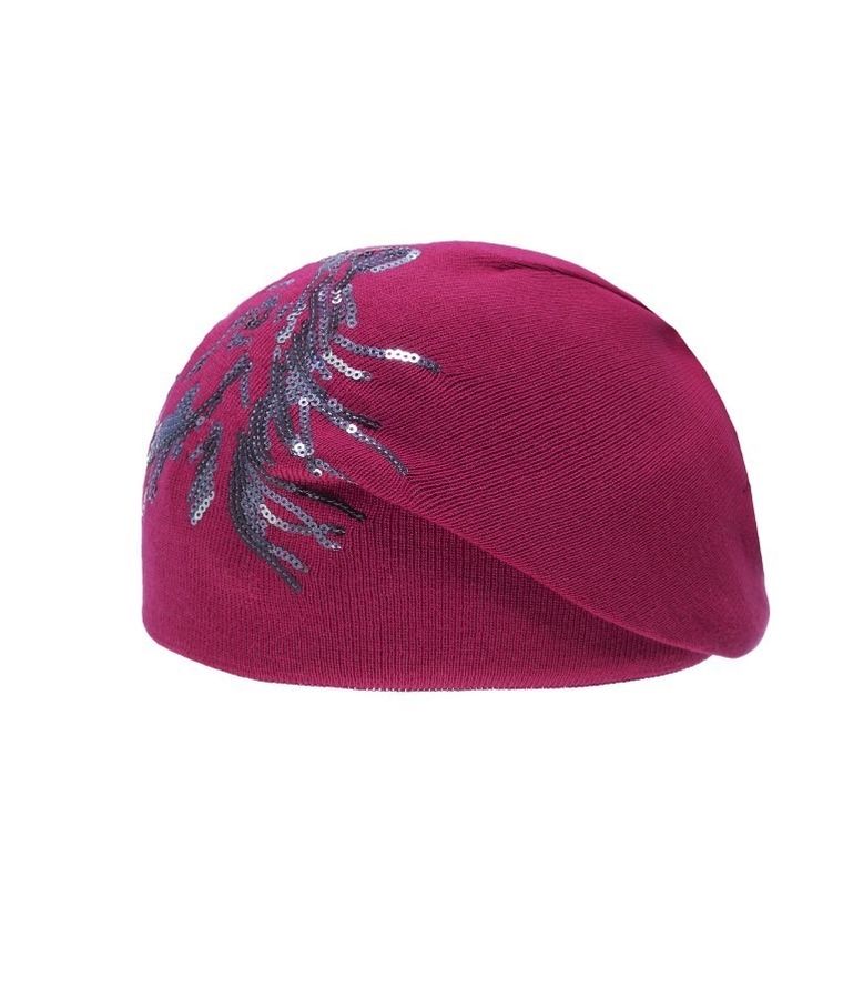 Czapka dziewczęca, ciemnoróżowa, koń, cekiny, Döll