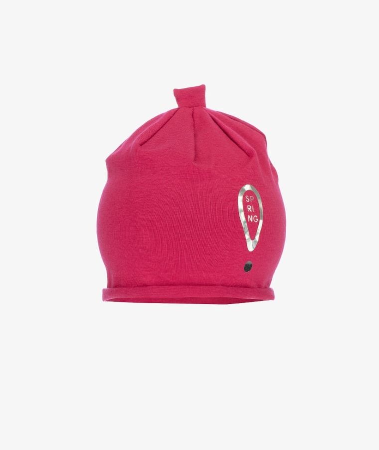 Czapka dziewczęca, ciemnoróżowa, Spring, Iltom