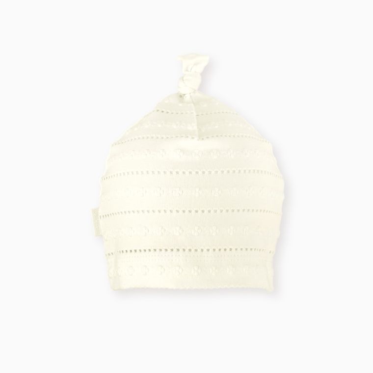 Czapka dziewczęca, ecru, ażurowa, Iltom