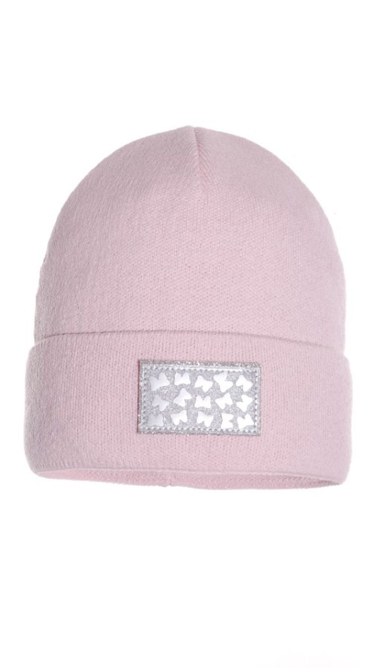 Czapka dziewczęca, jasnoróżowa, Ambra