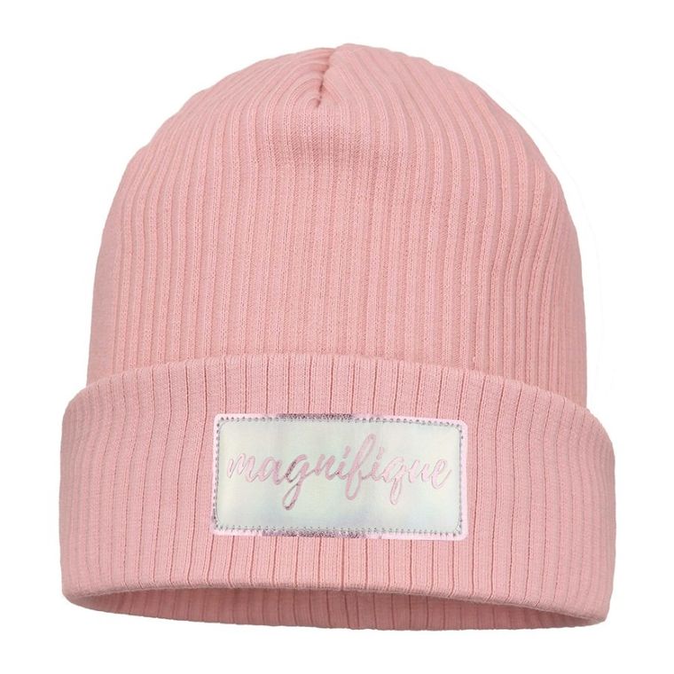 Czapka dziewczęca, jasnoróżowa, Ambra