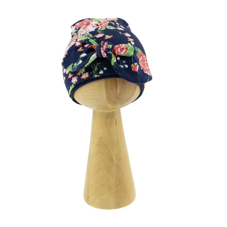 Czapka dziewczęca, mix, kwiaty, Nicol